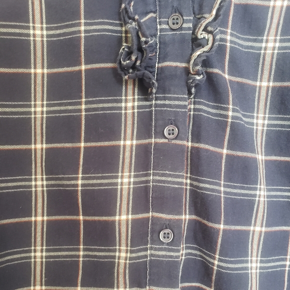 Joie Navy Fara Tuxedo Flannel Size Small - Picture 7 of 7